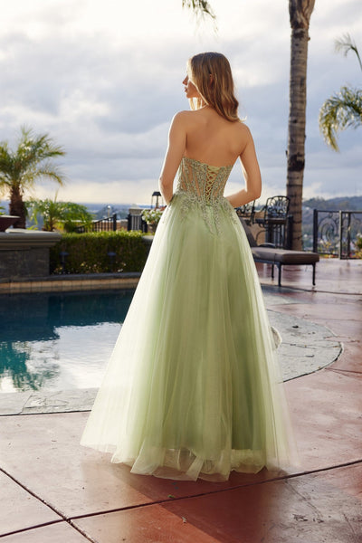 Graceful Mesh Pointed V-neck Evening Gown For Special Occasion NXC1843