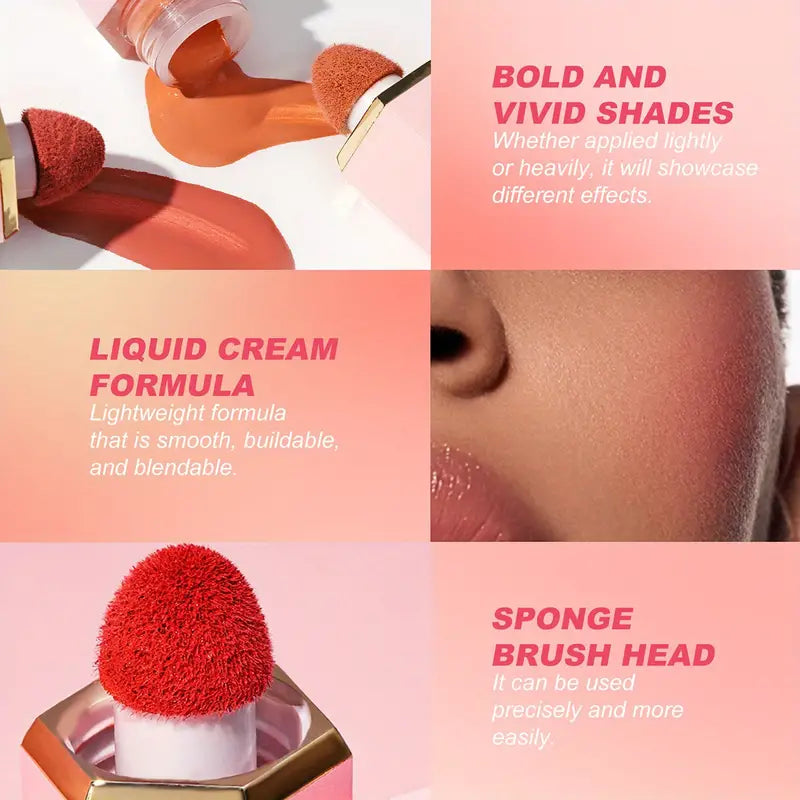 Long-Lasting Soft Gel-Cream Tint Blush - Smudge-Proof, Natural-Looking, Dewy Finish 0.42 Fl Oz CAN