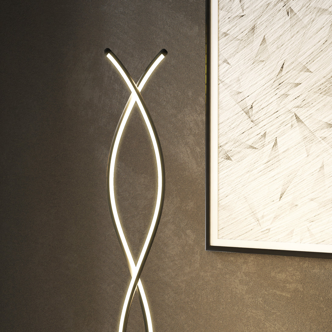 Lampadaire sur pied salon, lampe salon 3 niveaux de luminosité réglables à double spirale avec interrupteur à pied, noir Aosom