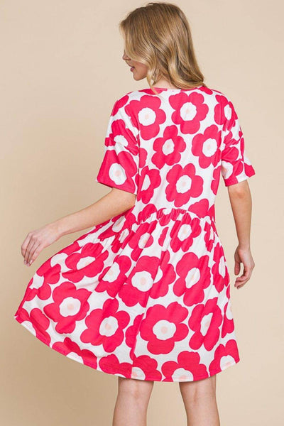 BOMBOM Flower Print Ruched Dress for Stylish Everyday Wear