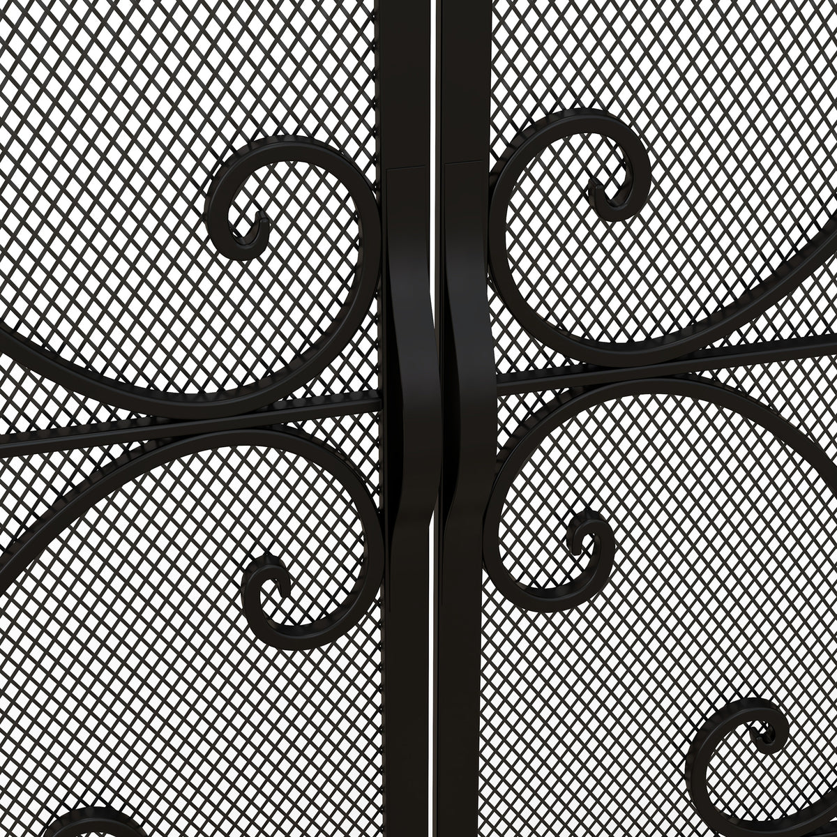Grille de protection pour cheminée panneau unique en maille d'acier 105 x 40 x 80,5 cm noir