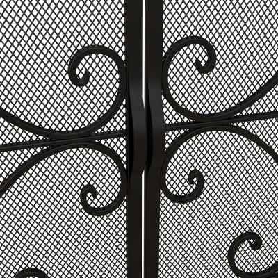 Grille de protection pour cheminée panneau unique en maille d'acier 105 x 40 x 80,5 cm noir