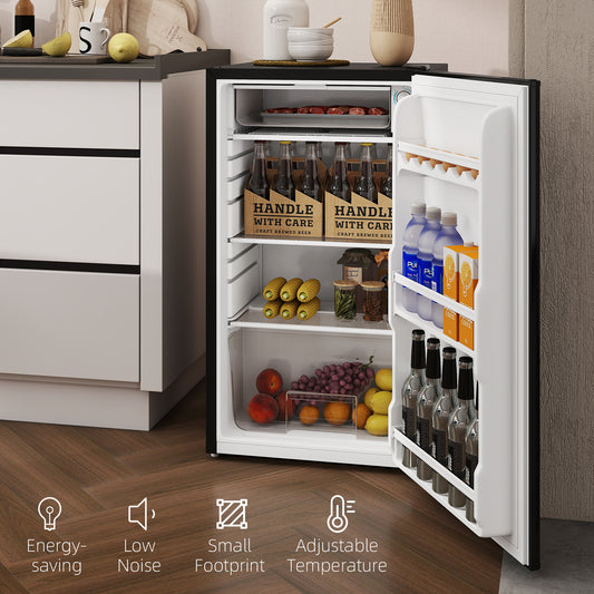 Réfrigérateur congélateur petit réfrigérateur 91 L étagères modulables design sous-comptoir 47,5 x 44,2 x 84 cm noir