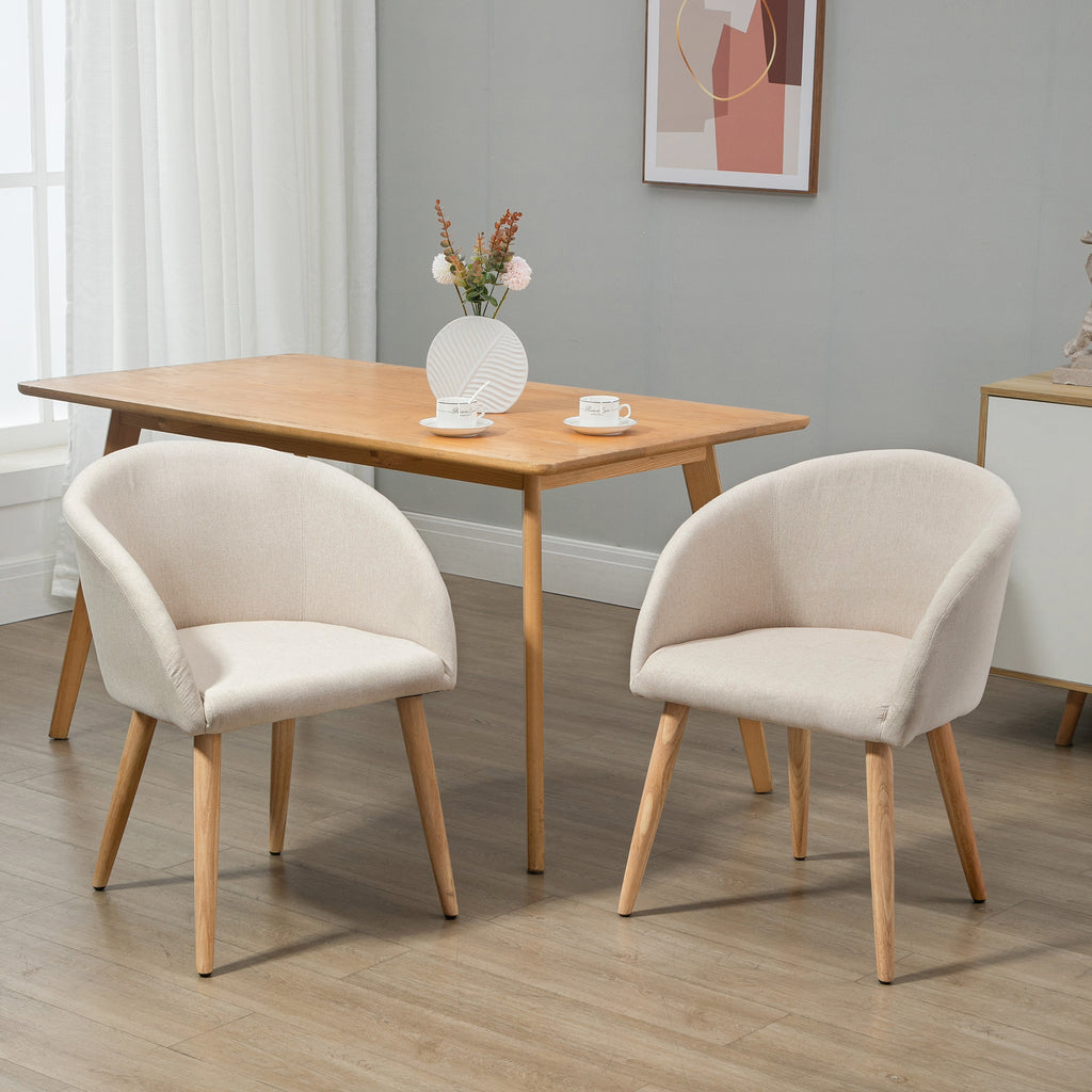 Lot de 2 chaises de salle à manger chaise de cuisine Design scandinave - Pieds inclinés effilés Bois Caoutchouc