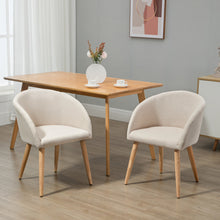 Lot de 2 chaises de salle à manger chaise de cuisine Design scandinave - Pieds inclinés effilés Bois Caoutchouc