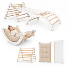 MAMOI® Ensemble d’escalade 4 en 1 pour enfants, arche à bascule, coussin, triangle d’escalade et toboggan