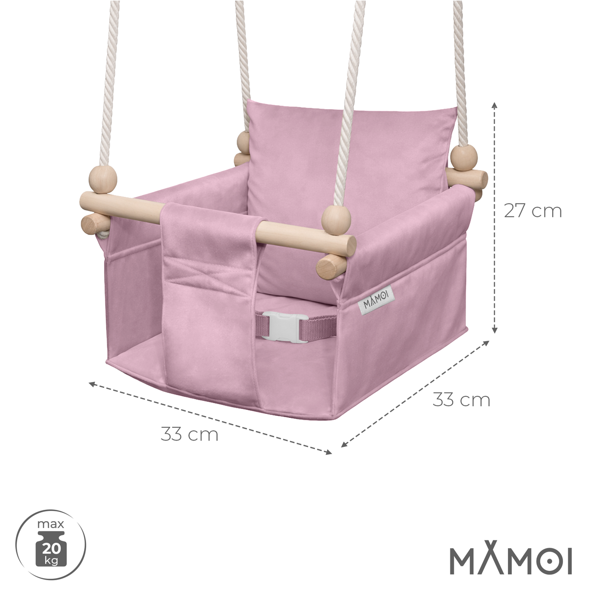 MAMOI® Huśtawka SCANDI dla dzieci – zestaw z elementami montażowymi
