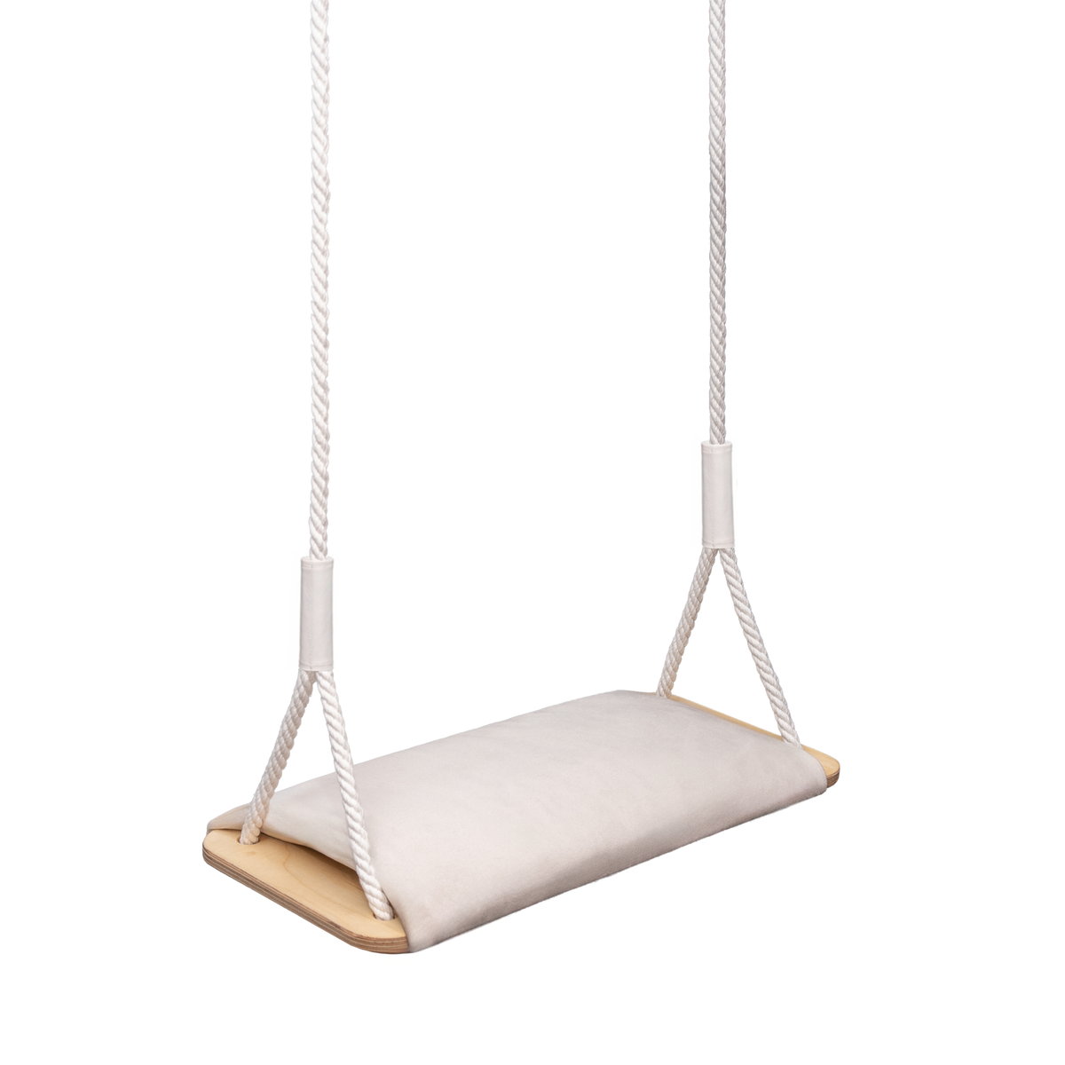 MAMOI® Wooden Swing with Velvet Cushion