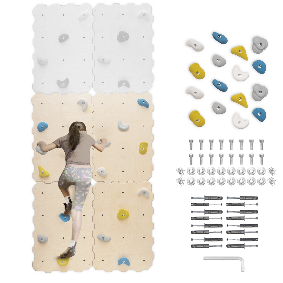 MAMOI® Parete da arrampicata per bambini – set con prese da arrampicata