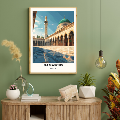Affiche Damas | Impression Damas, Syrie | Grande mosquée des Omeyyades