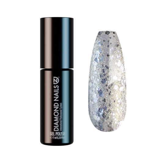 Gel Polish – Silver with Silver Flakes – DN110 – 7ml – HEMA Free