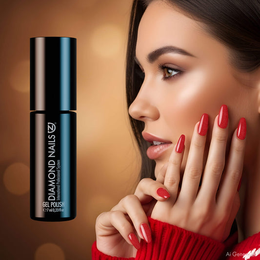Gel Polish – Christmas Red (With Tiny Glitters) – DN136 – 7ml – HEMA Free