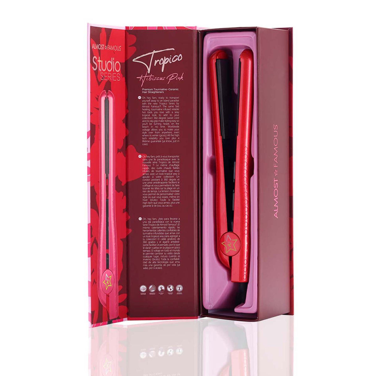 Tropico Studio 1.25" Flat Iron with Waterprint Design