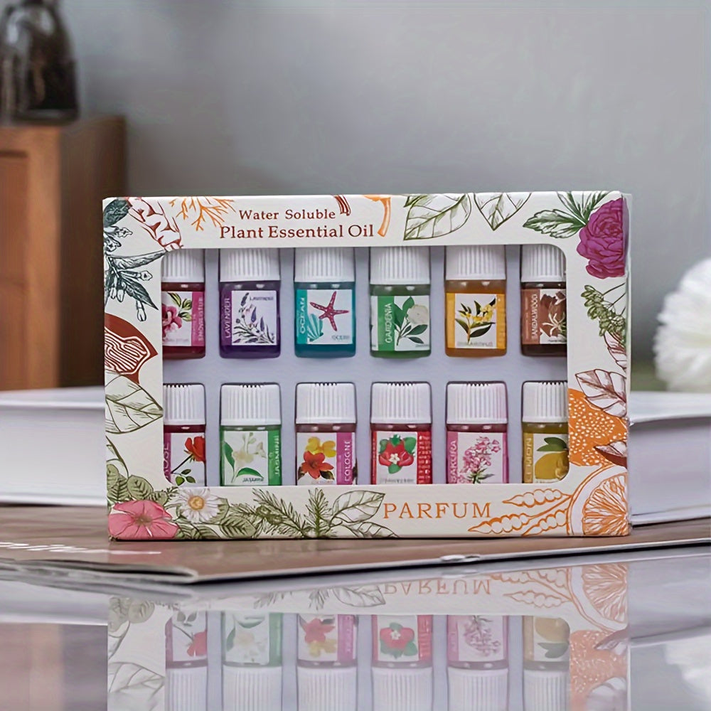 12 Bottles Essential Oil Humidifier Aromatherapy Set LPT