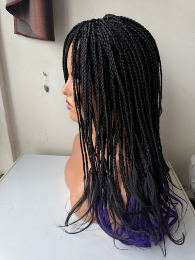 Perruque tressée pony pointes violettes -  NIELY