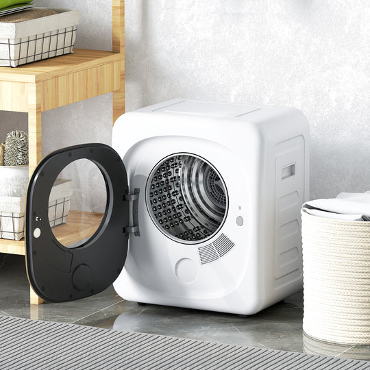 Sèche-linge à évacuation portable 4 Kg, sèche-linge 800 W compact, 5 modes de séchage, minuterie, blanc Aosom
