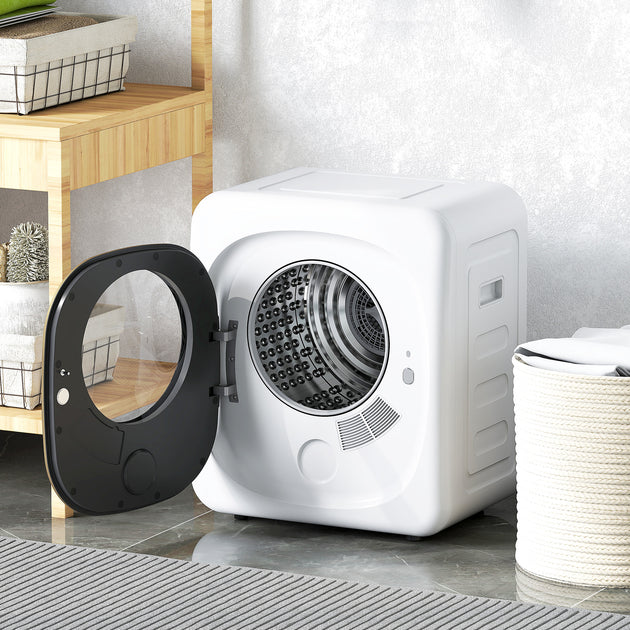 Sèche-linge à évacuation portable 4 Kg, sèche-linge 800 W compact, 5 modes de séchage, minuterie, blanc Aosom