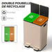 Poubelle de cuisine 2 compartiments de 2 x 28L, acier inoxydable, couvercle à fermeture douce, 45,8x36x67,6cm, or Aosom