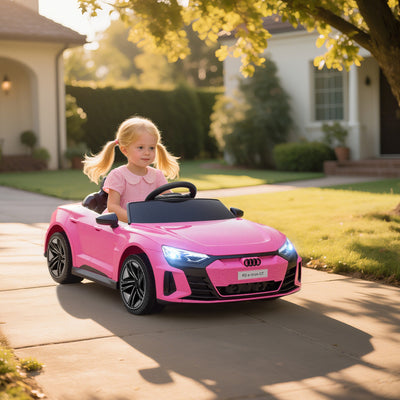 Voiture véhicule électrique enfant 12 V - télécommande parentale - effets sonores, lumineux - Audi RS E-tron GT rose
