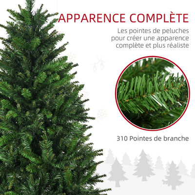Sapin de Noël artificiel avec 310 branches support en acier socle pliable en acier hauteur 120 cm vert