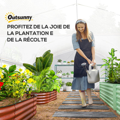 Serre de jardin 4 x 3 x 2m avec portes enroulables et grandes fenêtres, serre tunnel de jardin, blanc