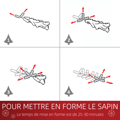 Sapin de Noël artificiel 180 cm, arbre de Noël slim avec 380 pointes de branche, support en métal pliable, vert