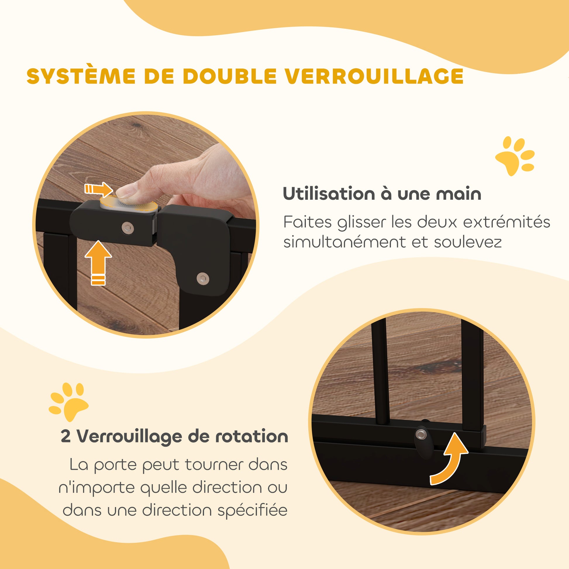 Barrière de sécurité barrière pour animal domestique longueur réglable sans perçage en acier et ABS 75-95 x 76 cm noir