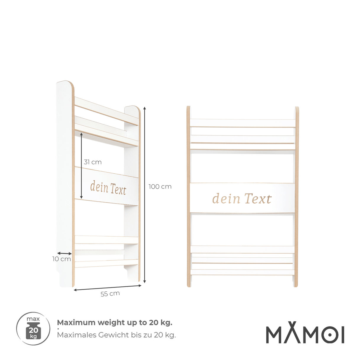 MAMOI® regał dla dzieci, regał do pokoju dziecięcego, półka na książki, półka ścienna dla dzieci, półka na książki dla dzieci, ławka na książki z płyty drewnopochodnej, meble dziecięce Montessori