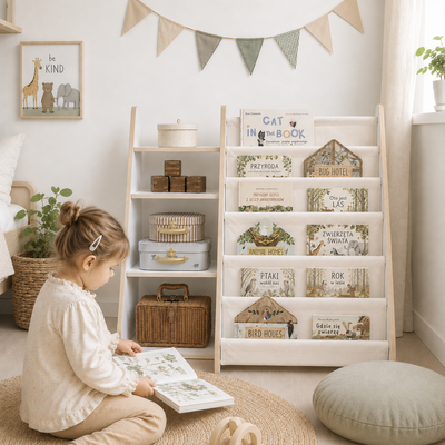 MAMOI® Regał na książki i zabawki dla dzieci, biblioteczka Montessori 2w1