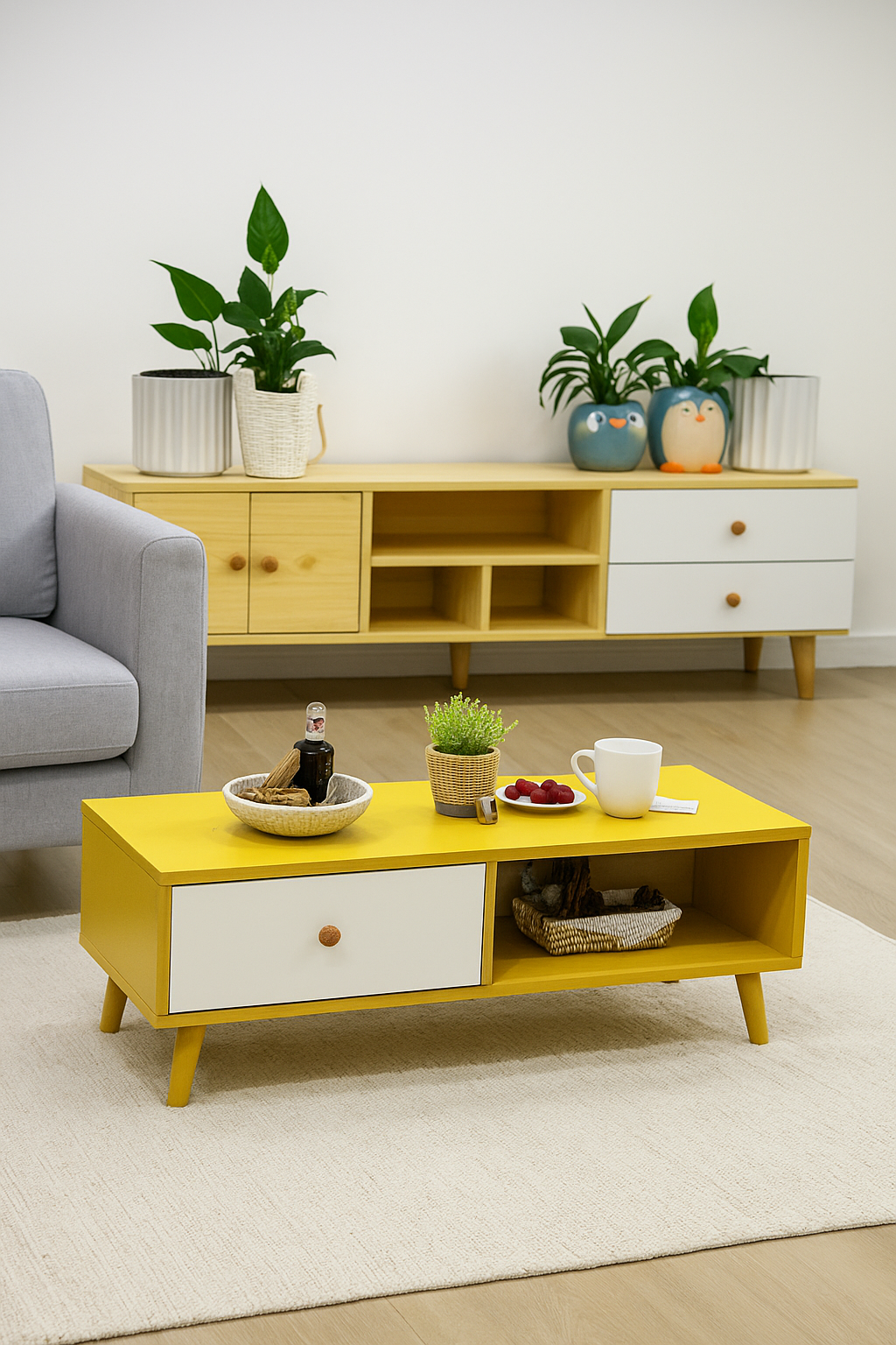 Modern Living Room TV Stand Table Set LPCN