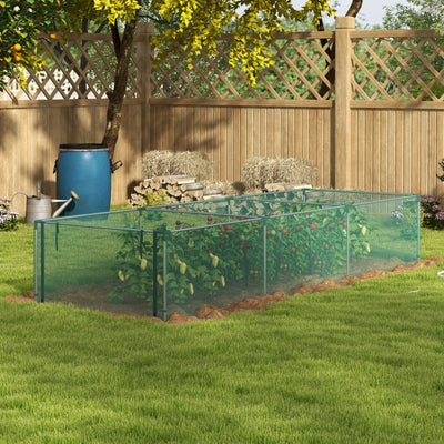 Serre de jardin serre à tomates filet protection porte zippée enroulable HDPE, dim. 125L x 373l x 62,5H cm