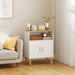 Meuble de salle de bain, meuble de rangement avec 2 portes, compartiment ouvert, étagère réglable, 60x29,5x76,5cm, blanc Aosom