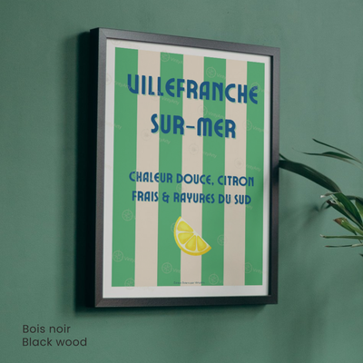 Affiche Villefranche-sur-Mer | Impression de voyage France | Affiche Côte d'Azur