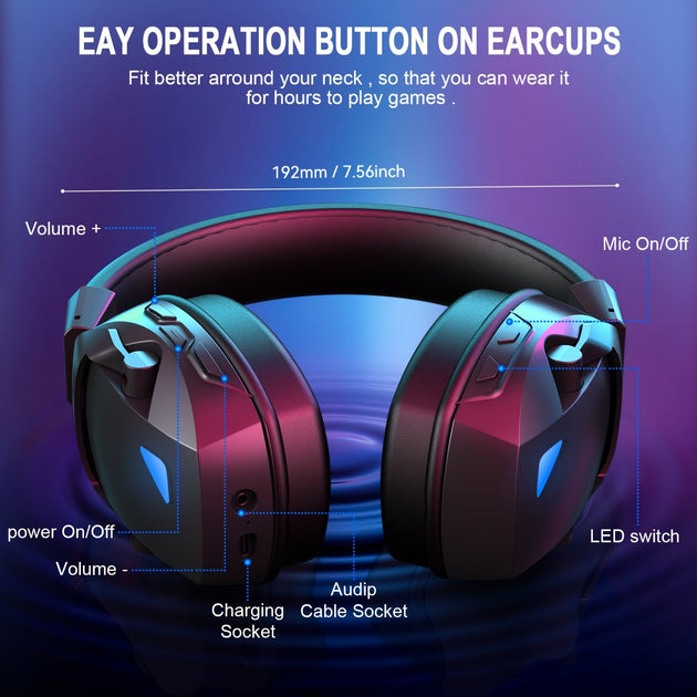 Over-Ear Gaming Headset Wireless and Wired CTN