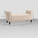 Banc de rangement bout de lit avec accoudoirs, tissu effet velours rembourré et capitonné, 126 x 48,5 x 57 cm, beige Aosom