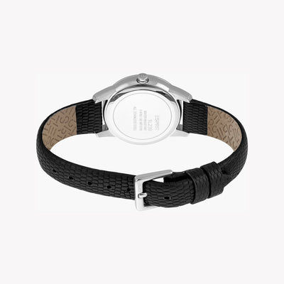 Esprit Women's Black Leather Watch, Silver Dial | ES1L239L1015