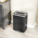 Poubelle de cuisine 2 compartiments de 2 x 20L, poubelle avec pédale, couvercle à fermeture douce 40 x 34,8 x 59 cm noir Aosom