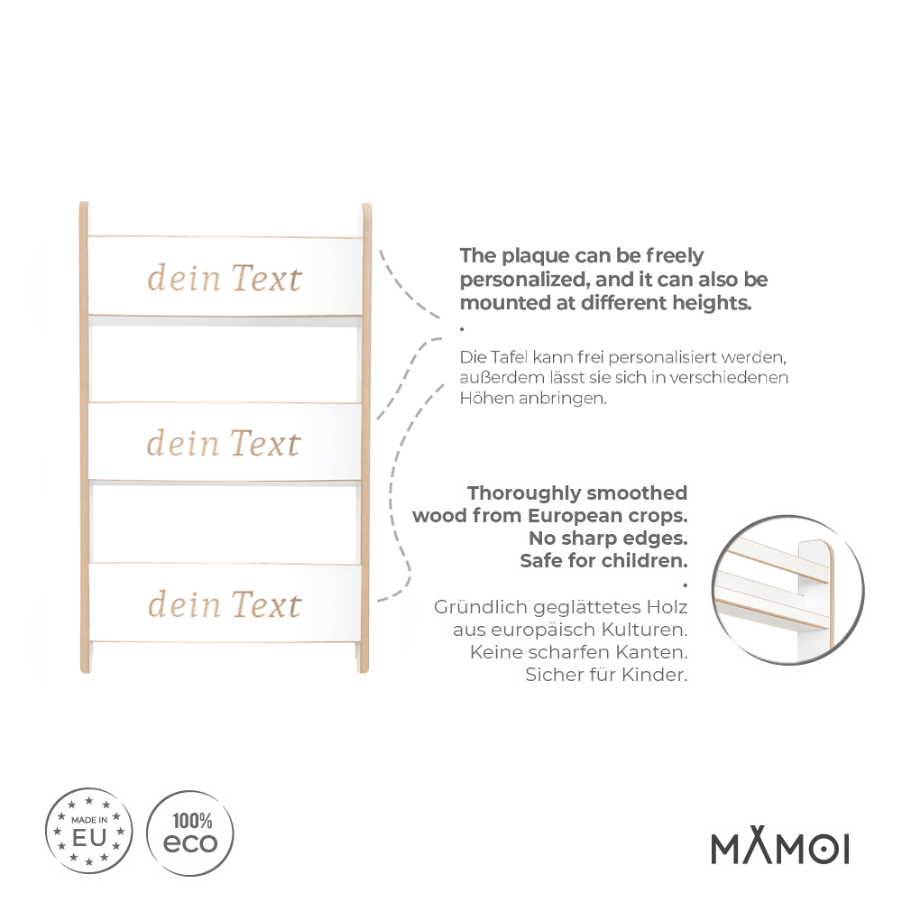 MAMOI® regał dla dzieci, regał do pokoju dziecięcego, półka na książki, półka ścienna dla dzieci, półka na książki dla dzieci, ławka na książki z płyty drewnopochodnej, meble dziecięce Montessori