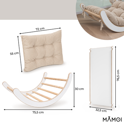 MAMOI® 3in1 Climbing Set for Children - Rocker with Cushion and Slide