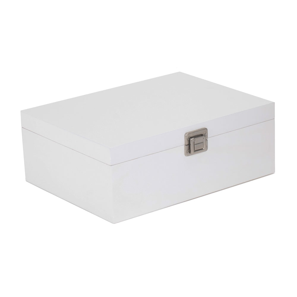 White Painted Wooden Storage Box