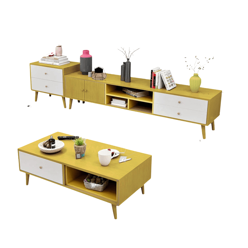 Modern Tv Stand Side Table & Coffee Table Package For Living Room LPCN