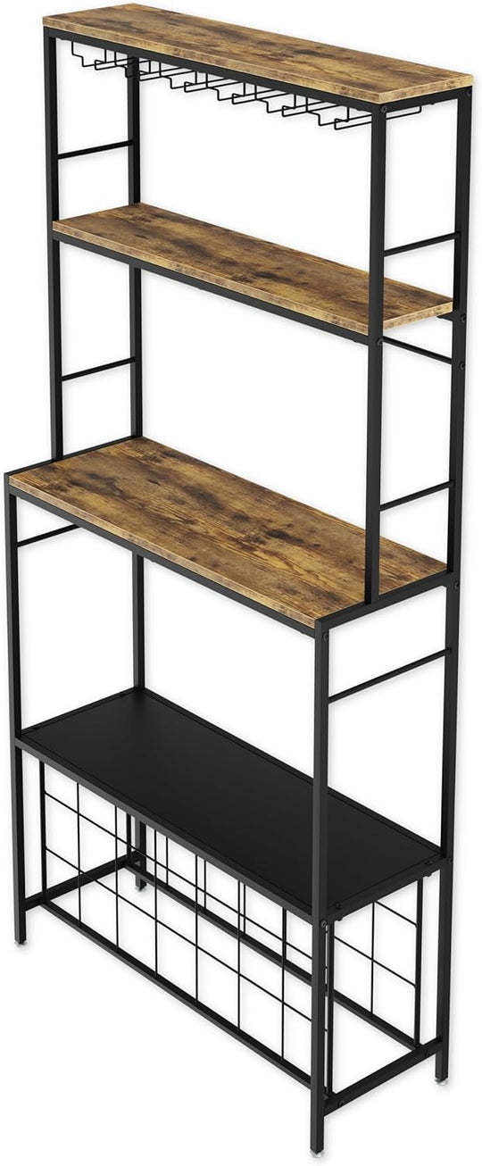Wine Rack for 20 Bottles with Wood Countertop CARLA HOME