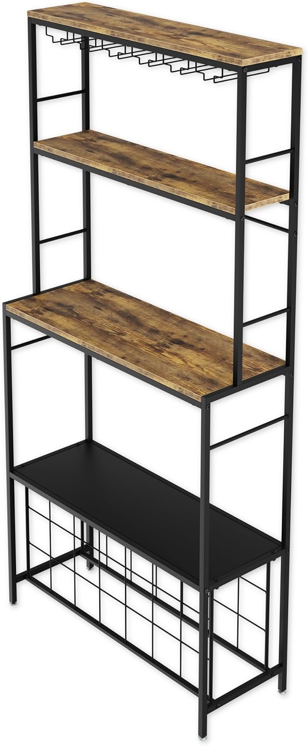 Wine Rack for 20 Bottles with Wood Countertop CARLA HOME