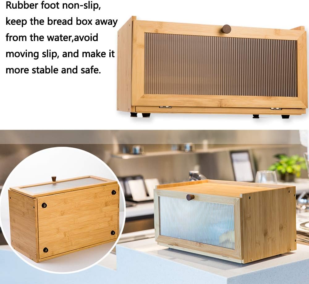 Bamboo Bread Box for Kitchen Countertop Storage CARLA HOME