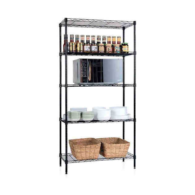 5 Tier Adjustable Metal Storage Shelves Wire Rack Organizer CARLA HOME