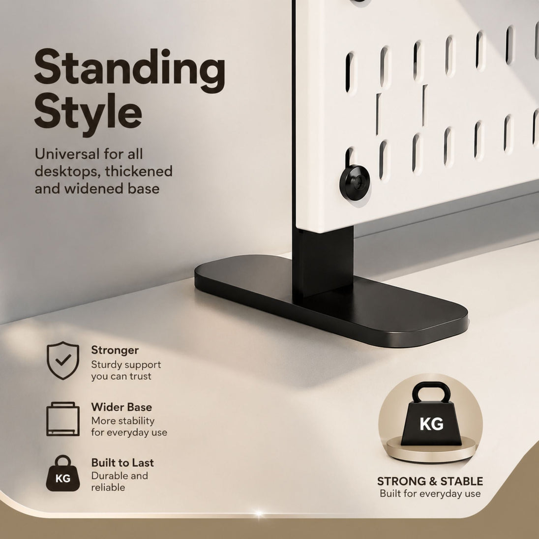 2-Pack Desk Pegboard Organiser Kit with Hooks, Tray & Mount - White CARLA HOME