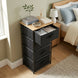 4 Drawer Fabric Storage Dresser - Steel Frame - Rustic CARLA HOME