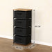 4 Drawer Fabric Storage Dresser - Steel Frame - Rustic CARLA HOME