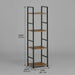 4-Tier Bookshelf Wood Metal Display Shelf Brown CARLA HOME