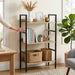 3-Tier Bookshelf Industrial Display Shelf Oak Black CARLA HOME